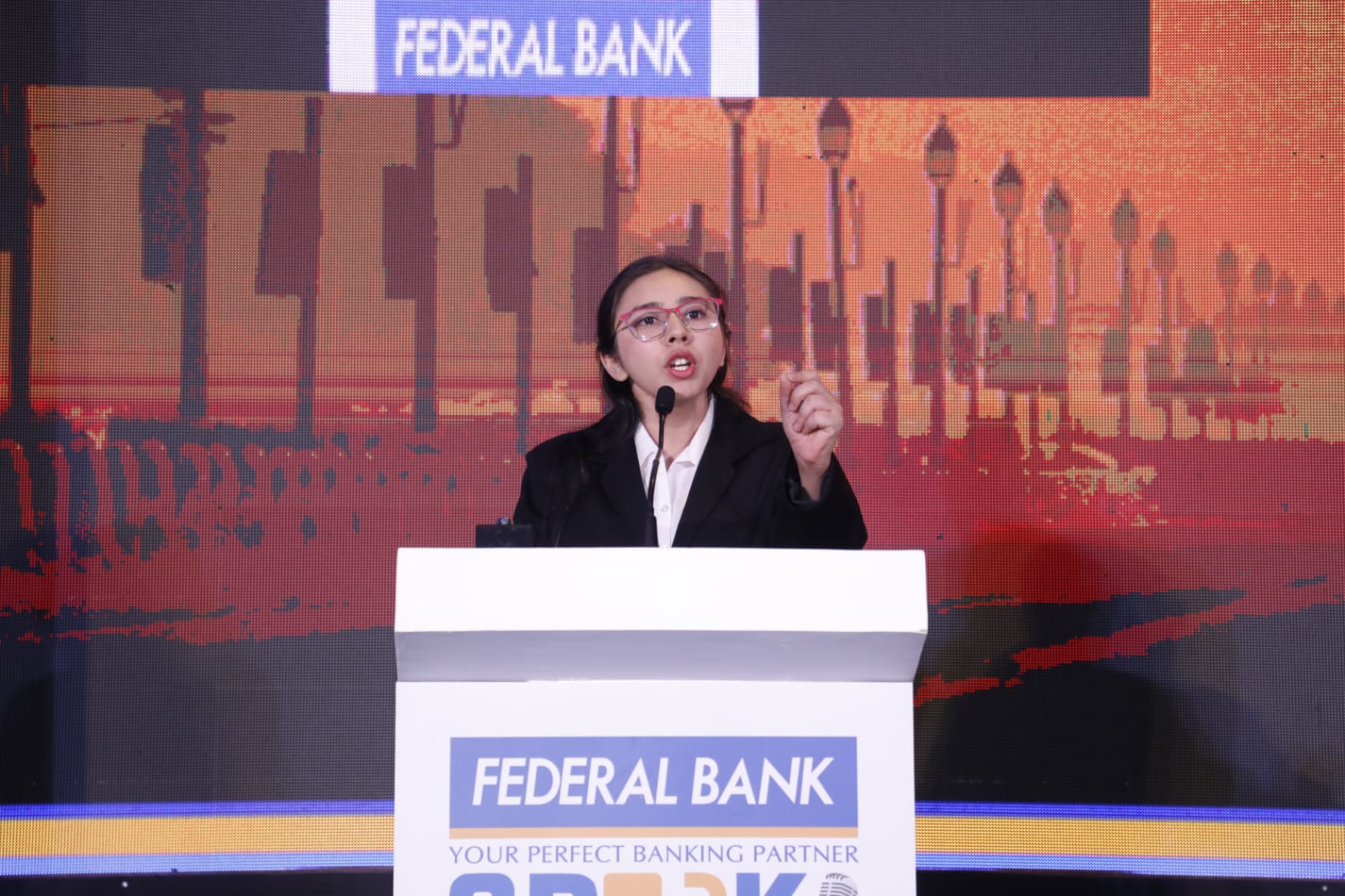 National Level Speaker on stage